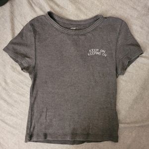 Aerie Gray Waffle Tee